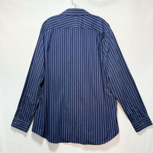 Mens Apt 9 Button Up Casual Shirt - Long Sleeve - Size XL Blue Striped - Picture 4 of 16